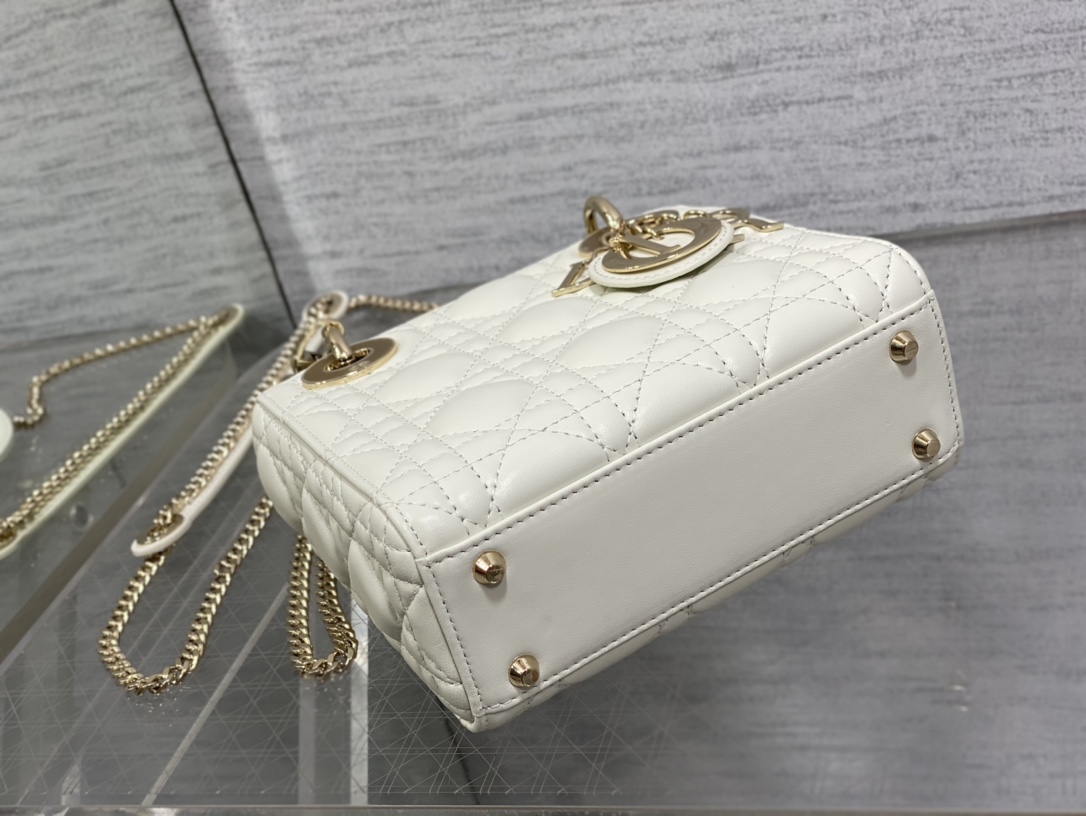 Mini Lady Dior Bag Latte Cannage Lambskin